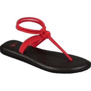 Sanuk Yoga Sunshine Red & Black, Size 8